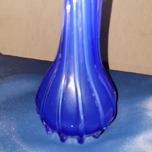 '60s VTG Murano Cobalt Blue Jack In The Pulpit Soliflore Vase Handblown Glass - Picture 16 of 16